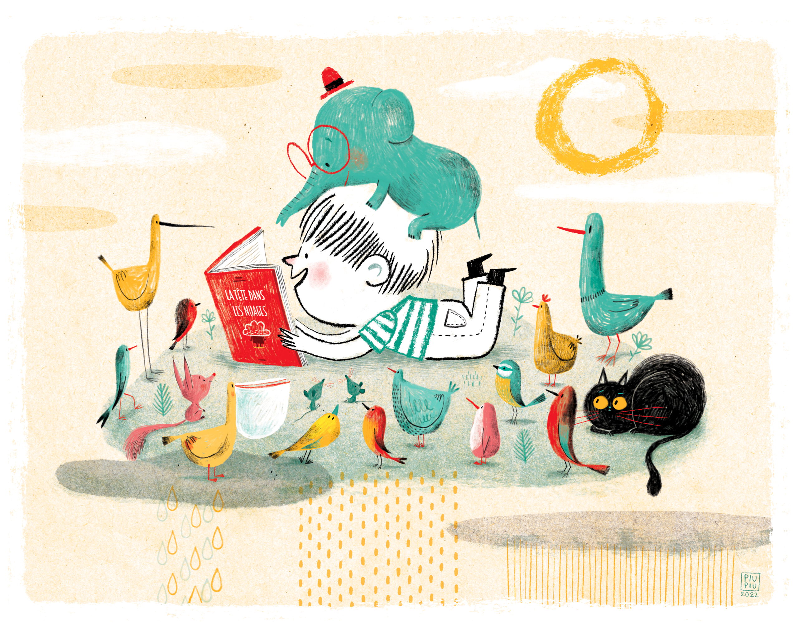 Affiche Tête dans les nuages